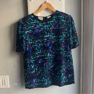 Vintage 1980s Stenay Sequin Top